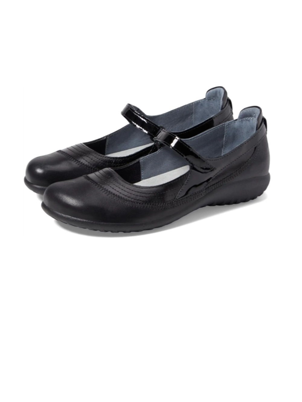 Naot Kirei Mary Jane flats in black and patent leather. EU 40